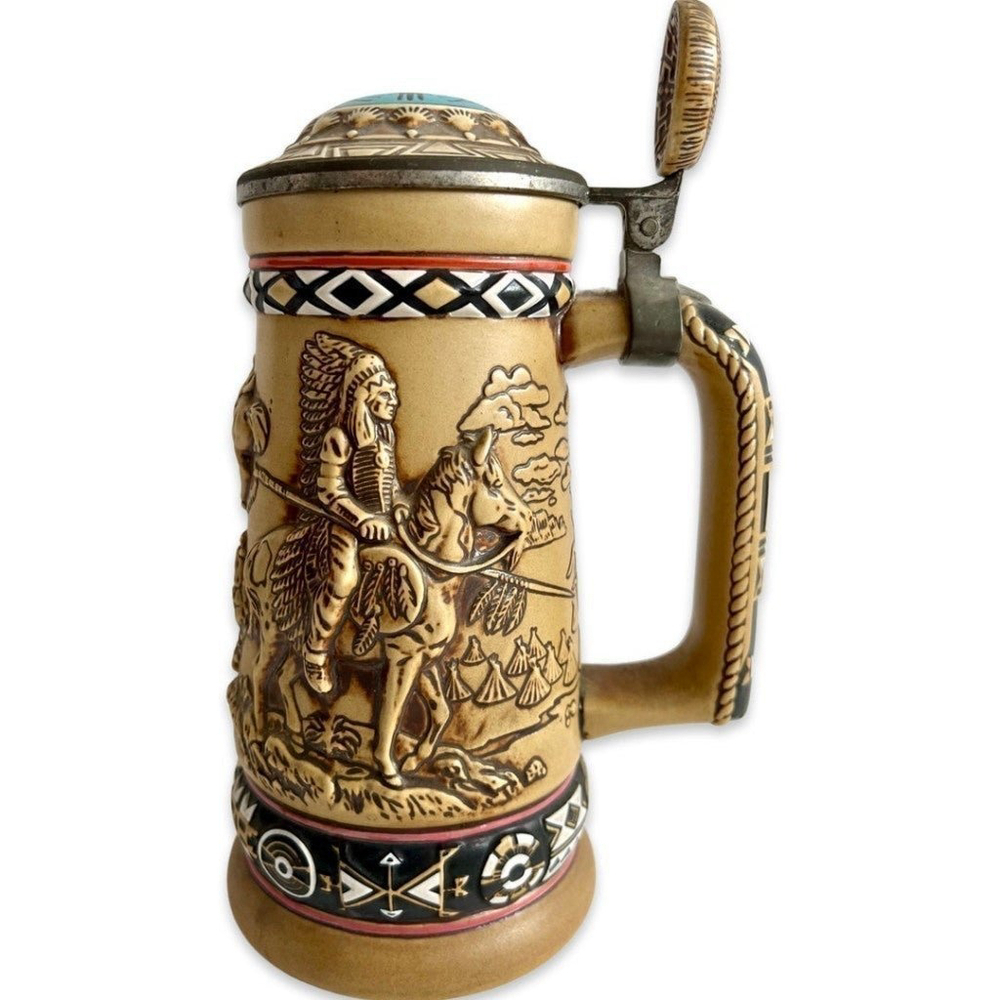 Beer Stein Vintage Avon 1988 Indian of the American frontier mug